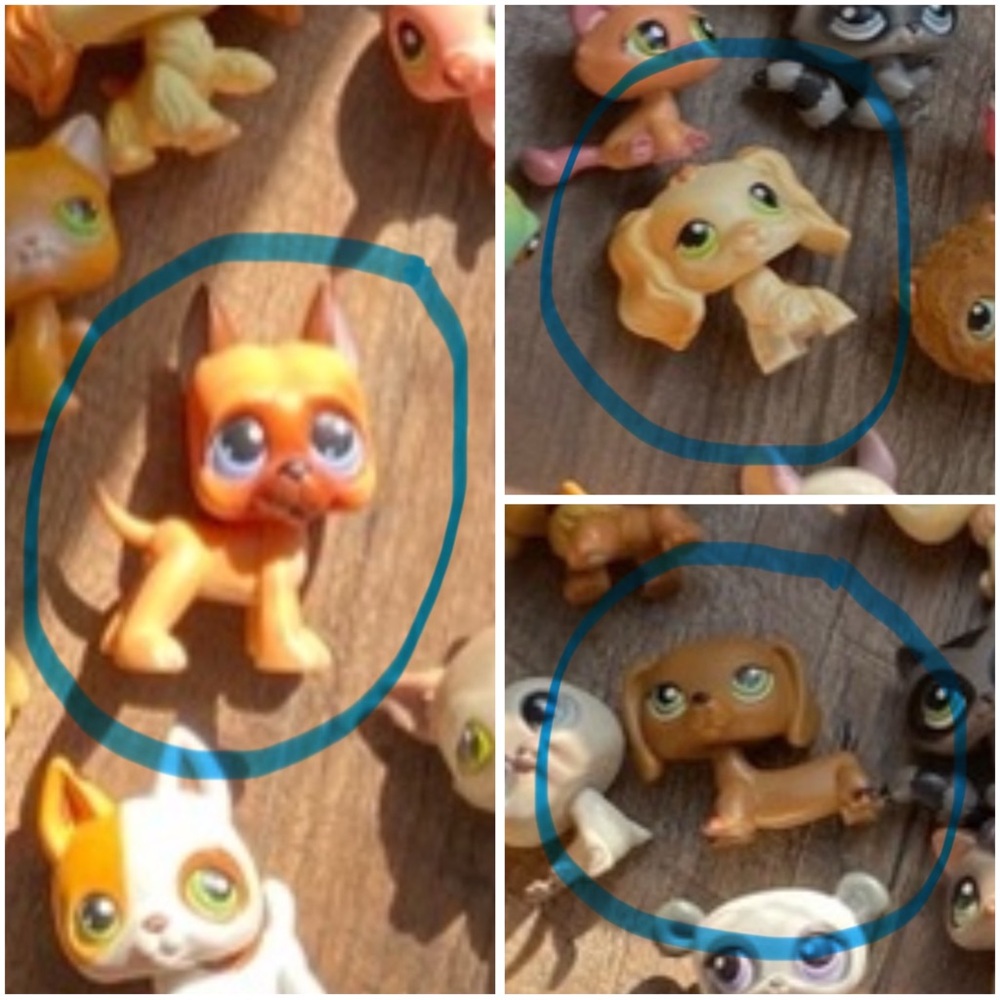 LPS Great Dane, Blonde Cocker Spaniel, & Brown Dachshund